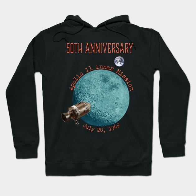 Apollo 11 Lunar Landing 50th Anniversary of First Man on the Moon Hoodie by StephJChild